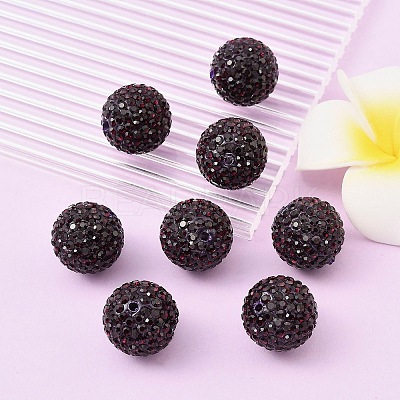 Grade A Rhinestone Pave Disco Ball Beads RB-Q105-1-1