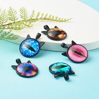 Handmade Glass Pendants PALLOY-JF00798-1
