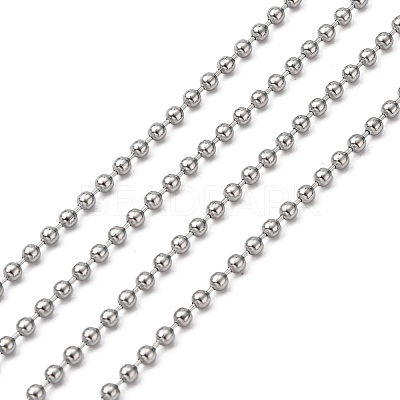 Tarnish Resistant 304 Stainless Steel Ball Beaded Chains CHS-K002-11-1