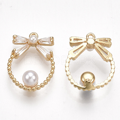 Brass Cubic Zirconia Pendants KK-S348-233-1