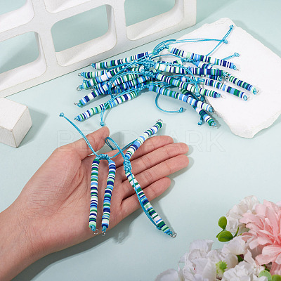 Handmade Polymer Clay Heishi Bead Bracelet Making AJEW-TAC00080-1