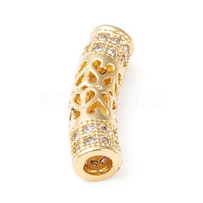 Brass Micro Pave Cubic Zirconia Beads ZIRC-F001-66G-1
