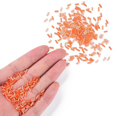 Transparent Colours Luster Glass Bugle Beads SEED-N005-001-A11-1
