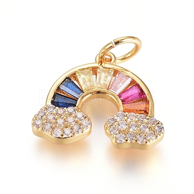 Brass Micro Pave Cubic Zirconia Pendants ZIRC-G166-26G-1