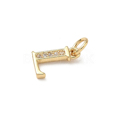 Brass Micro Pave Cubic Zirconia Charms KK-I382-03G-L-1