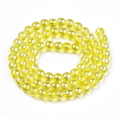 Electroplate Transparent Glass Beads Strands GLAA-T032-T10mm-AB12-1