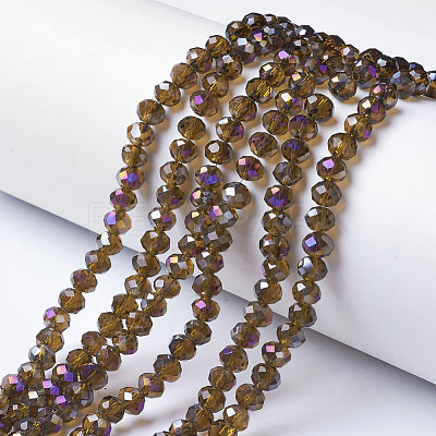 Electroplate Transparent Glass Beads Strands EGLA-A034-T3mm-F01-1