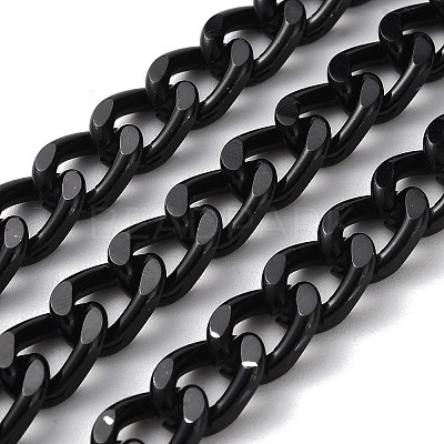 Oxidation Aluminum Diamond Cut Faceted Curb Chains CHA-H001-10EB-1