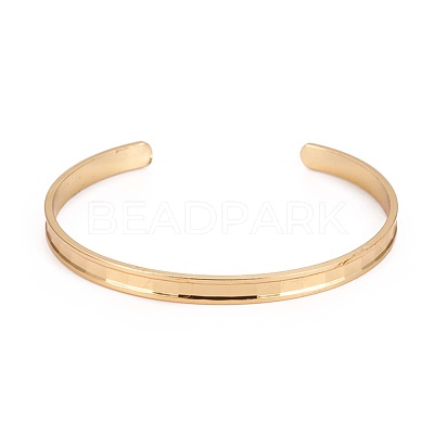 Long-Lasting Plated Brass Cuff Bangles X-BJEW-E370-04G-1