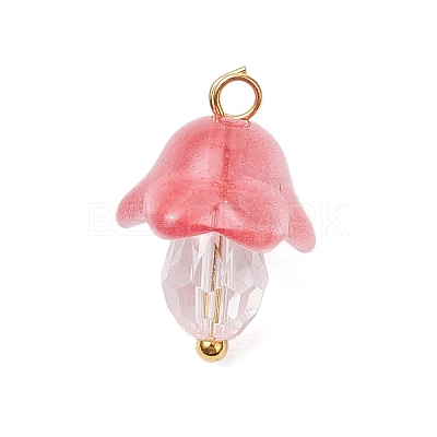 Mushroom Transparent Glass Pendants PALLOY-JF03654-01-1