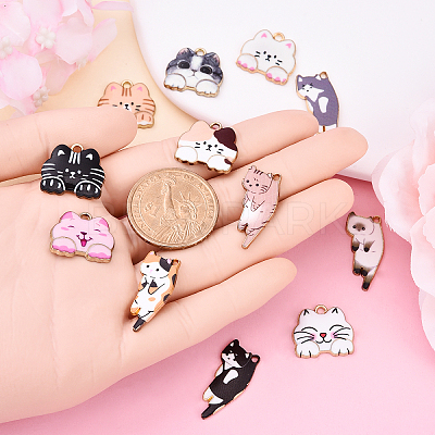 12Pcs 12 Styles Alloy Enamel Pendants FIND-YW0006-62-1