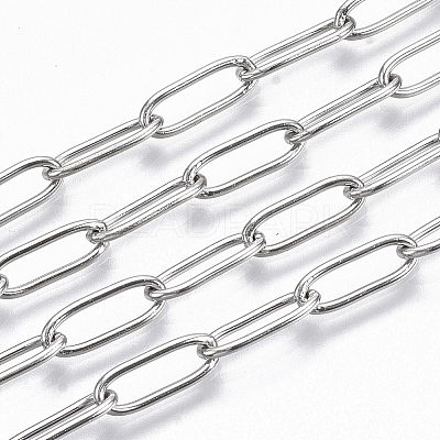 Non-Tarnish 304 Stainless Steel Paperclip Chains CHS-S006-JN957-1-A-1