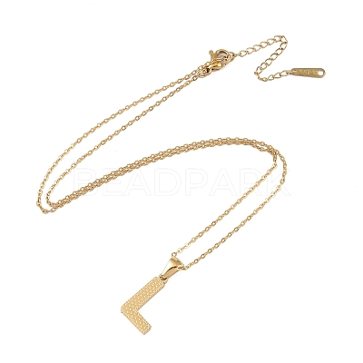 Ion Plating(IP) Initial Letter 304 Stainless Steel Pendant Necklaces NJEW-M199-01G-L-1