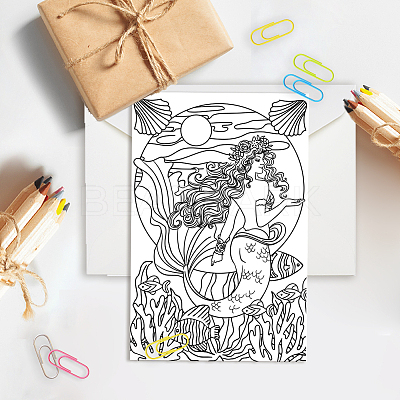 1 Set Coloring Paper Greeting Cards Sets AJEW-GA0007-13-1