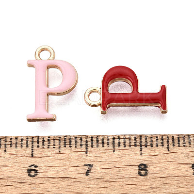 Rack Plating Alloy Enamel Pendants ENAM-T024-53P-G-1
