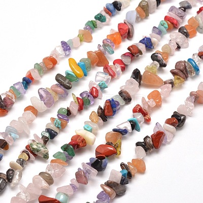 Natural & Synthetic Gemstone Chip Bead Strands X-G-M205-21-1