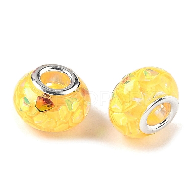 Transparent Resin Rondelle European Beads RESI-S023-25-1