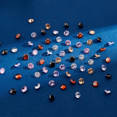 180Pcs 6 Colors Diamond Shape Grade A Cubic Zirconia Cabochons ZIRC-PH0001-43C-05-1