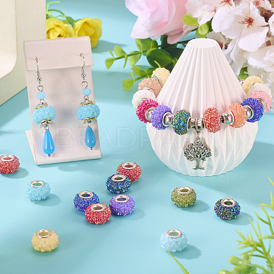 20Pcs AB Color Resin Rose Flower European Beads RESI-TA0004-38-1