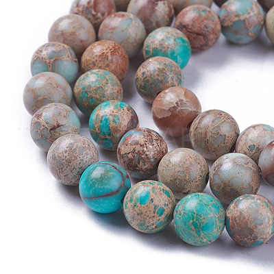 Natural Imperial Jasper Beads Strands X-G-I122-8mm-12-1