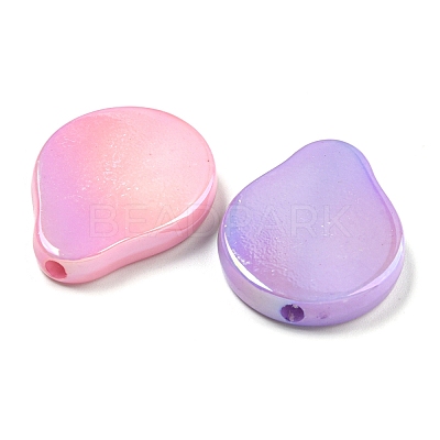 UV Plating Iridescent Acrylic Beads OACR-G039-13-1
