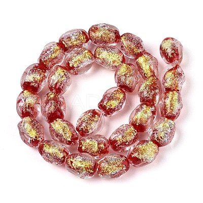 Handmade Foil Glass Beads Strands FOIL-N033-02A-1