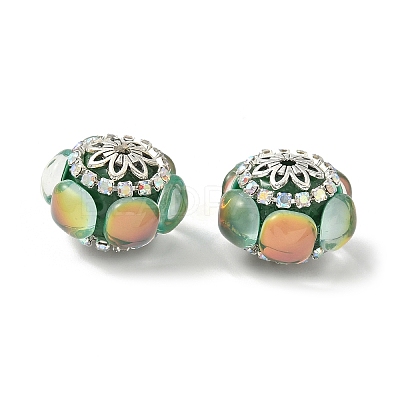 Acrylic Rhinestone Rondelle Beads CLAY-NH0003-02AS-1