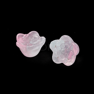 Spray Painted Transparent Glass Beads GLAA-D006-10-1