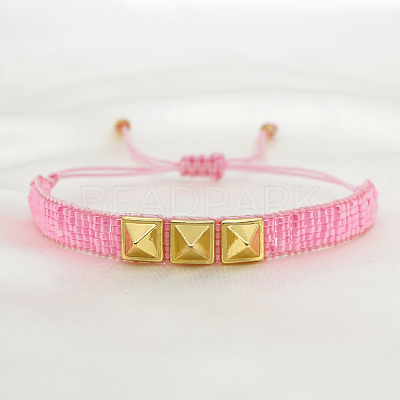 Glass Seed Braided Bead Bracelet BJEW-A121-24D-1