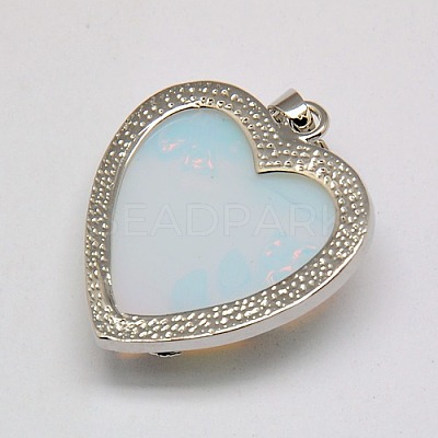 Heart Opalite Pendants X-GP356-5-1