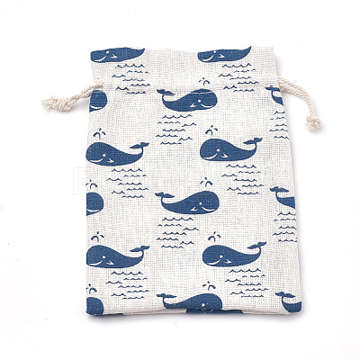 Polycotton(Polyester Cotton) Packing Pouches Drawstring Bags ABAG-S003-02D-1