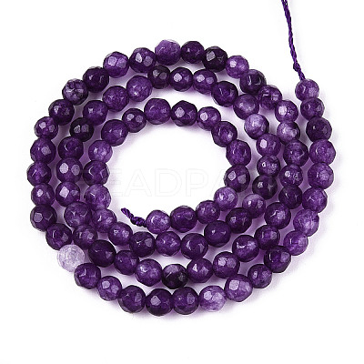 Dyed Natural White Jade Beads Strands G-T139-4mm-60-13-1