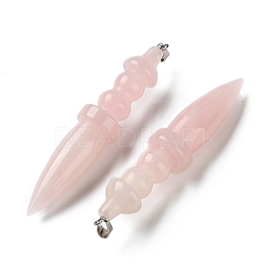 Natural Rose Quartz Big Pendants G-H338-03P-03-1