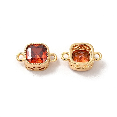 Real 18K Gold Plated Brass Cubic Zirconia Links Connectors KK-M243-04G-03-1