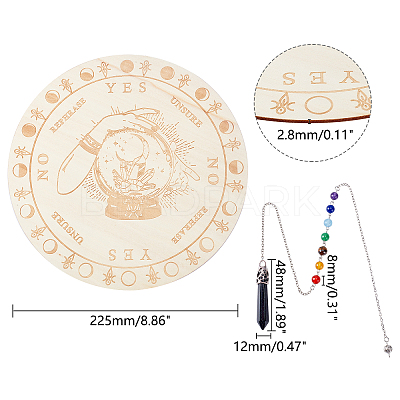 2Pcs Wooden Round Planchette DIY-GA0002-39A-1