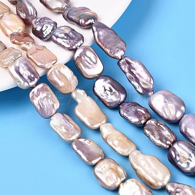 Natural Baroque Keshi Pearl Beads Strands PEAR-S020-D13-1