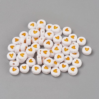 Acrylic Enamel Beads OACR-WH0003-04H-1