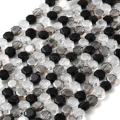 Electroplated Glass Beads Strands EGLA-A048-01A-06-1