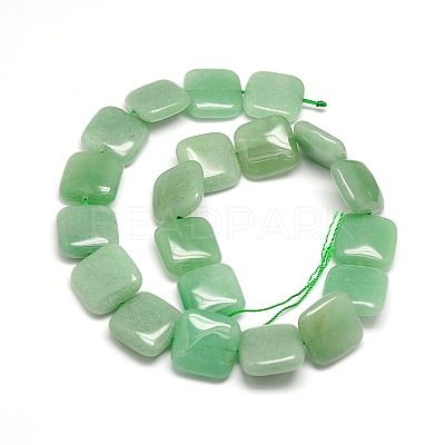 Natural Square Green Aventurine Beads Strands LS-G-L253-04-1