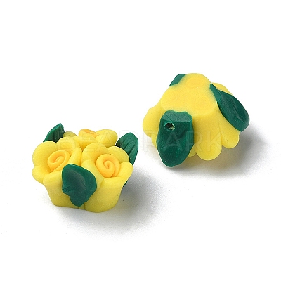 20Pcs 5 Style Handmade Polymer Clay Flower Beads CLAY-YW0001-76-1