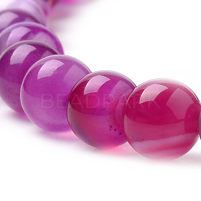 Natural Striped Agate/Banded Agate Beads Strands G-S259-04-8mm-1
