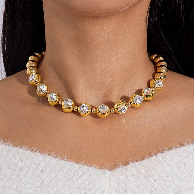 Alloy & CCB Plastic Beaded Necklaces FS-WG4655B-25-1