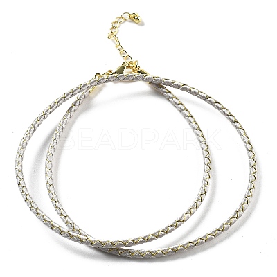Polyester Cord Braided Necklace Makings MAK-L043-03G-07-1