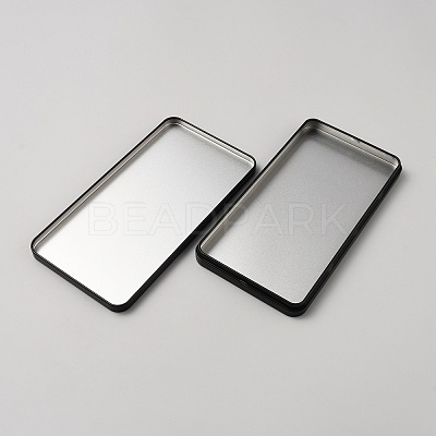 Rectangle Iron Metal Tin Box with Lid CON-WH0086-110-1