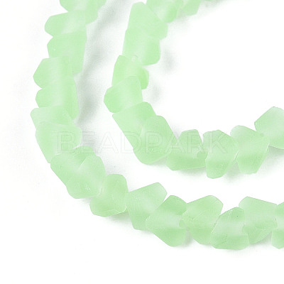 Frosted Transparent Glass Beads Strands GLAA-N016-4mm-07-1