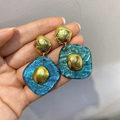 Alloy Resin Stud Dangle Earrings WGC5587-03-1