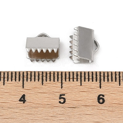 304 Stainless Steel Ribbon Crimp Ends STAS-E471-05I-P-1