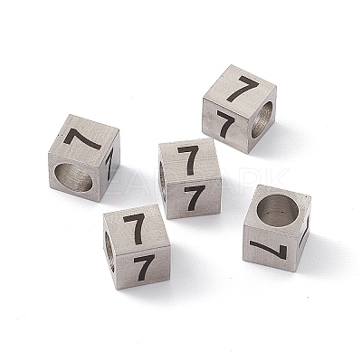 Tarnish Resistant 303 Stainless Steel European Beads STAS-G286-P07-1