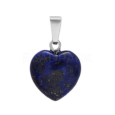Natural Lapis Lazuli Charms HEAR-PW0001-057-32-1