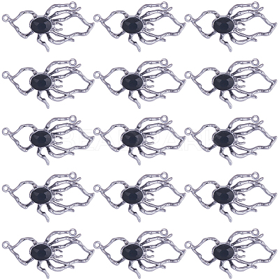 20Pcs Alloy Black Glass Connector Charms FIND-SC0005-42-1